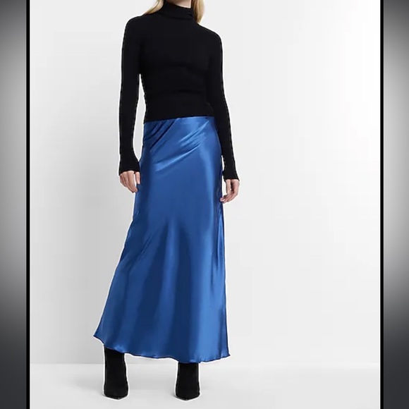 Express Satin High Waisted Maxi Skirt - Picture 3 of 6